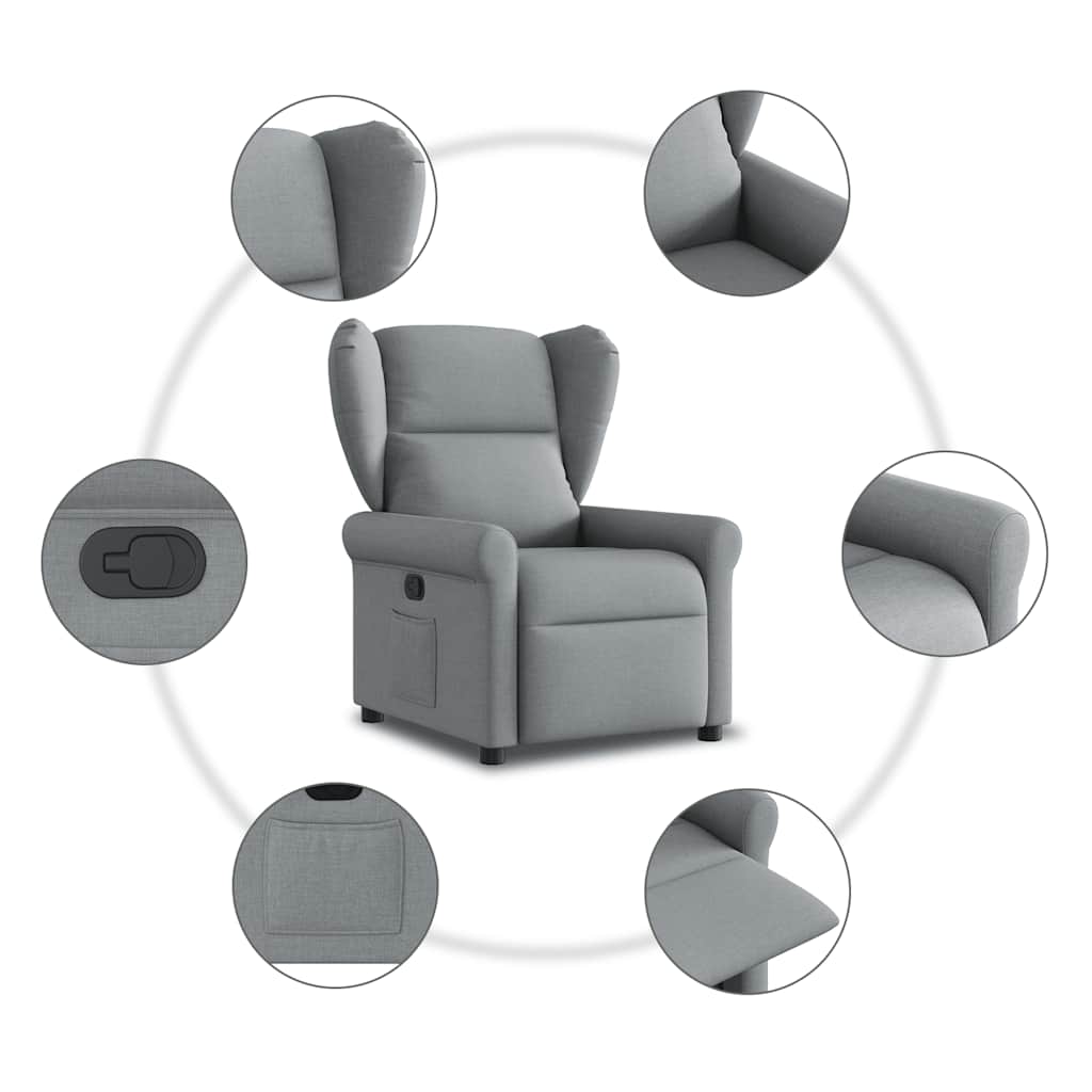 Fauteuil inclinable Gris clair Tissu