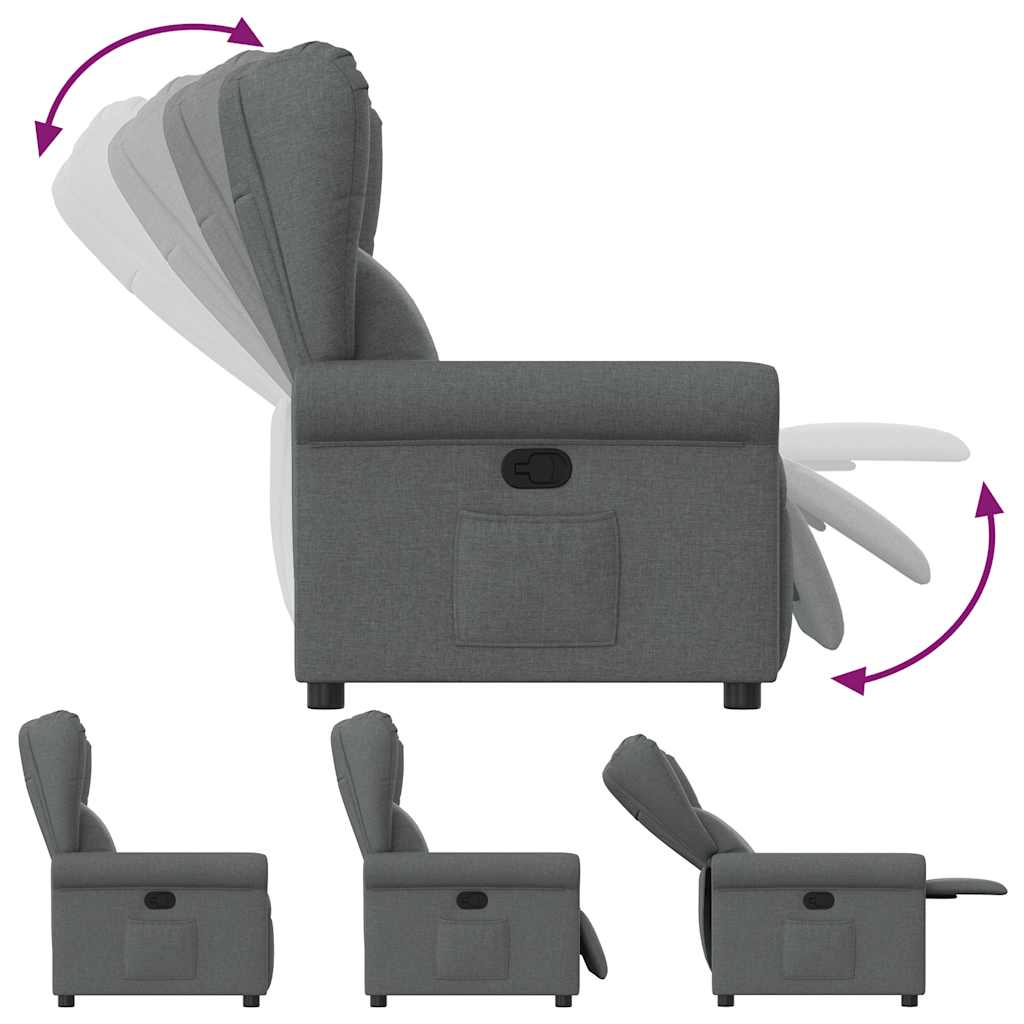 Fauteuil inclinable Gris foncé Tissu