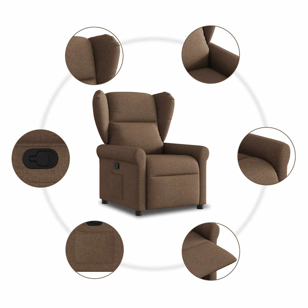 Fauteuil inclinable Marron Tissu