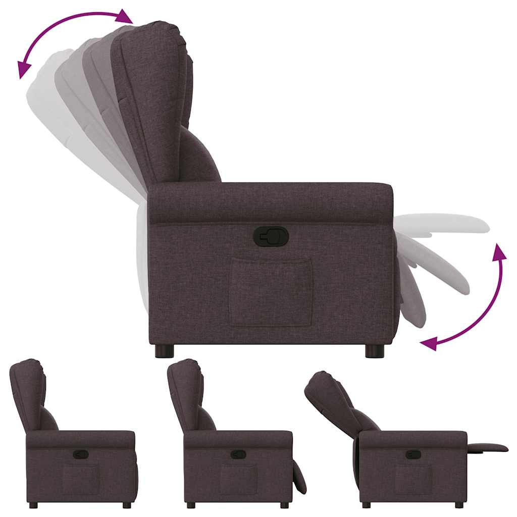 Fauteuil inclinable Marron foncé Tissu