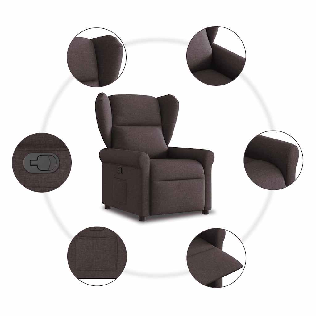Fauteuil inclinable Marron foncé Tissu