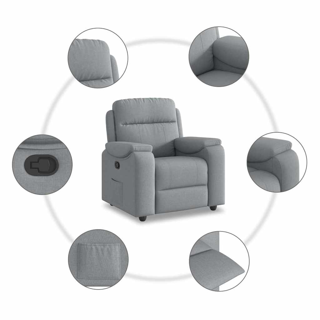 Fauteuil inclinable Gris clair Tissu