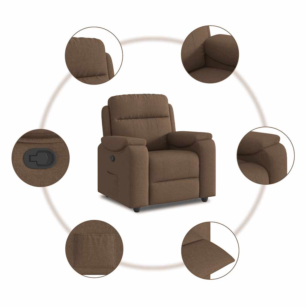 Fauteuil inclinable Marron Tissu