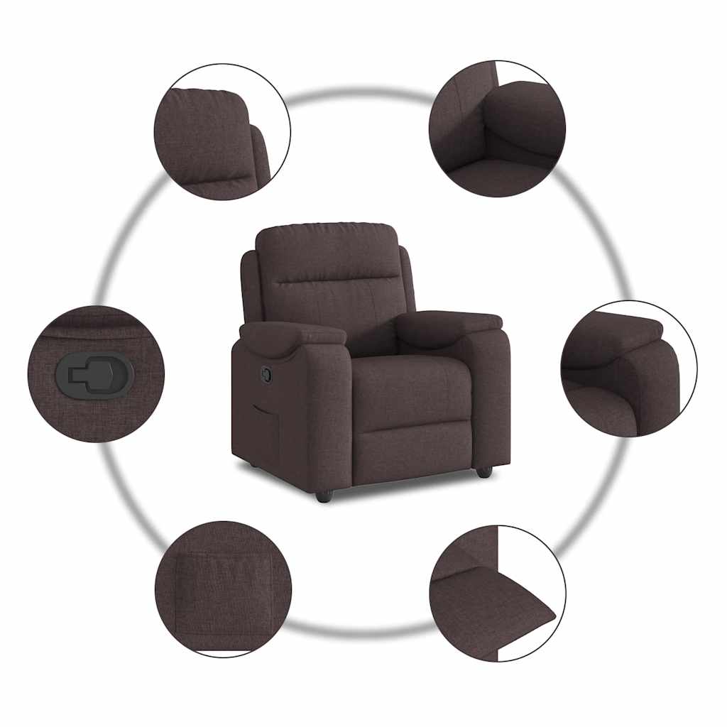 Fauteuil inclinable Marron foncé Tissu