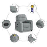 Fauteuil de massage inclinable Gris clair Tissu