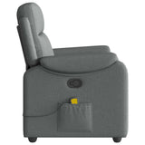 Fauteuil de massage inclinable Gris foncé Tissu