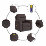 Fauteuil de massage inclinable Marron foncé Tissu