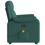 Fauteuil de massage inclinable Vert foncé Tissu