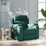 Fauteuil de massage inclinable Vert foncé Tissu
