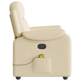 Fauteuil de massage inclinable Crème Tissu