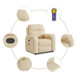 Fauteuil de massage inclinable Crème Tissu