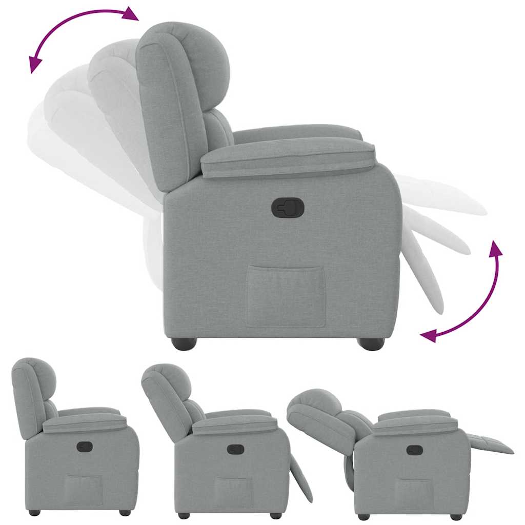 Fauteuil inclinable Gris clair Tissu
