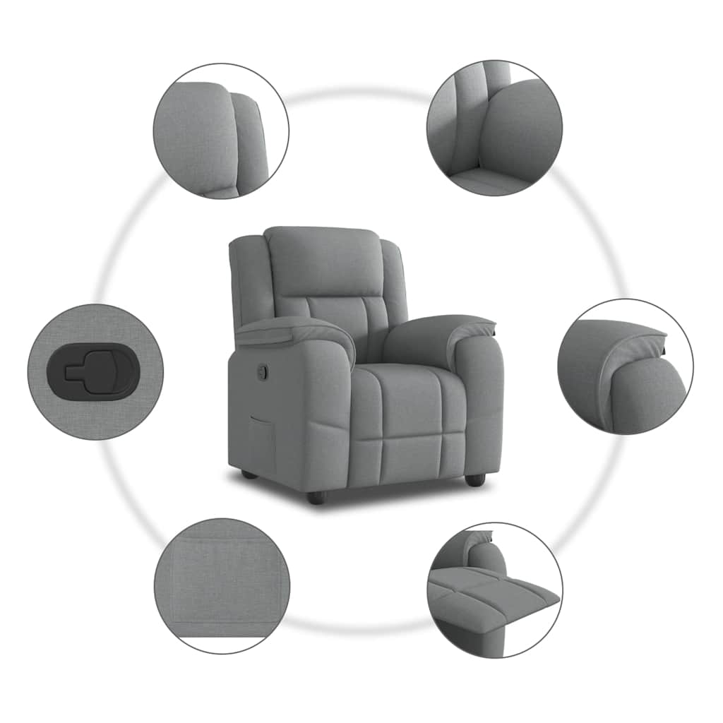 Fauteuil inclinable Gris clair Tissu