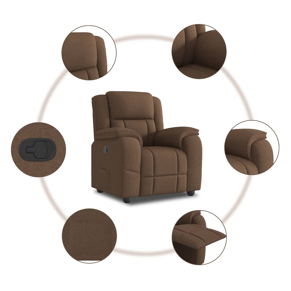 Fauteuil inclinable Marron Tissu