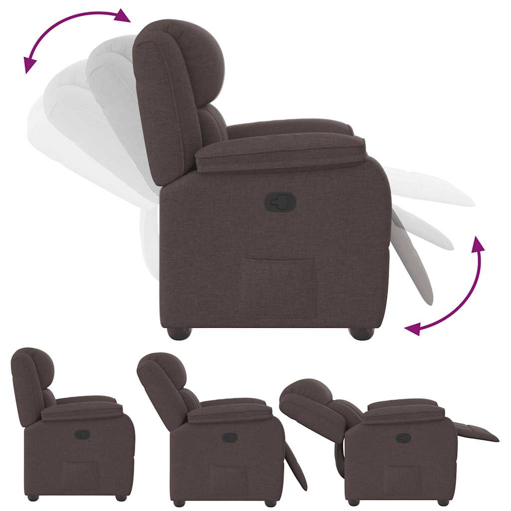 Fauteuil inclinable Marron foncé Tissu