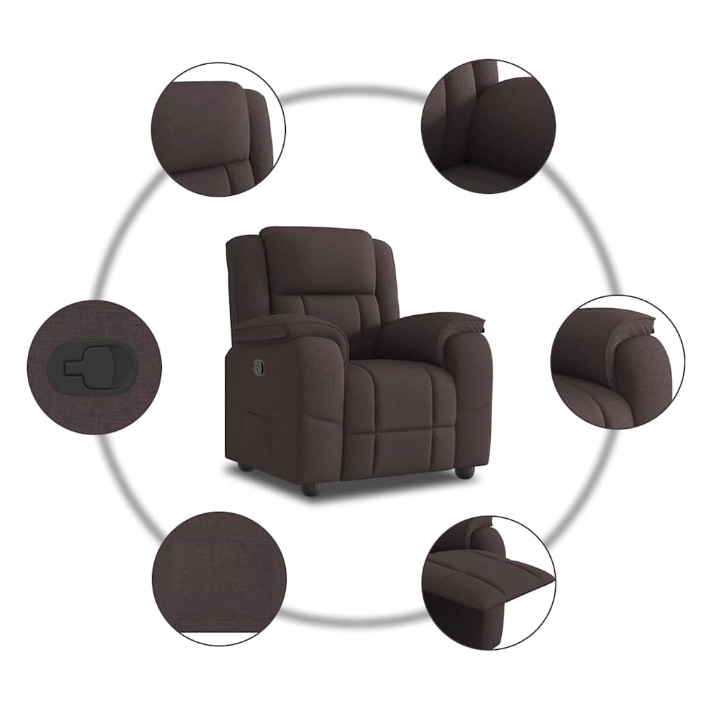 Fauteuil inclinable Marron foncé Tissu