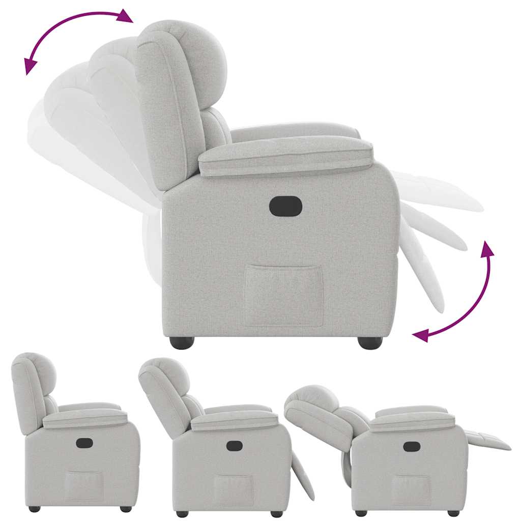 Fauteuil inclinable gris nuage tissu