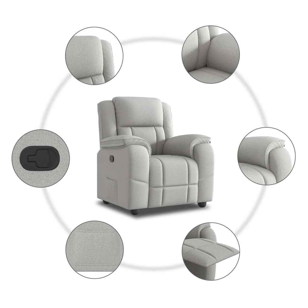 Fauteuil inclinable gris nuage tissu