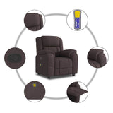 Fauteuil de massage inclinable Marron foncé Tissu