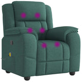 Fauteuil de massage inclinable Vert foncé Tissu