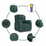 Fauteuil de massage inclinable Vert foncé Tissu