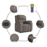 Fauteuil de massage inclinable Taupe Tissu
