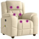Fauteuil de massage inclinable Crème Tissu