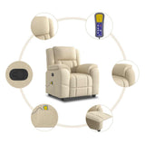 Fauteuil de massage inclinable Crème Tissu