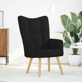 Chaise de relaxation Noir Tissu