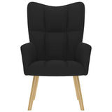 Chaise de relaxation Noir Tissu