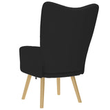 Chaise de relaxation Noir Tissu