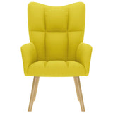 Chaise de relaxation jaune clair tissu