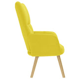 Chaise de relaxation jaune clair tissu