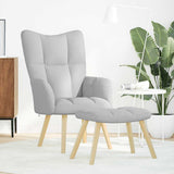 Chaise de relaxation avec repose-pieds gris nuage tissu