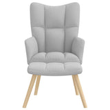 Chaise de relaxation avec repose-pieds gris nuage tissu