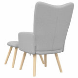 Chaise de relaxation avec repose-pieds gris nuage tissu