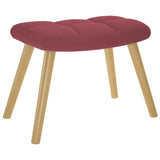 Chaise de relaxation avec repose-pied Rouge bordeaux Tissu