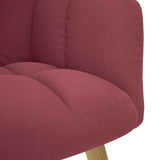 Chaise de relaxation avec repose-pied Rouge bordeaux Tissu