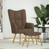 Chaise de relaxation avec repose-pied Marron Tissu