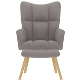 Chaise de relaxation avec repose-pied Taupe Tissu