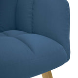 Chaise de relaxation avec repose-pied Bleu Tissu