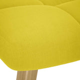 Chaise de relaxation avec repose-pied jaune clair tissu