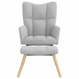 Chaise à bascule avec repose-pied gris nuage tissu