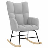 Chaise à bascule avec repose-pied gris nuage tissu