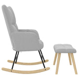 Chaise à bascule avec repose-pied gris nuage tissu