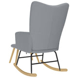 Chaise à bascule avec repose-pied Gris clair Tissu