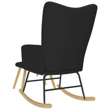 Chaise à bascule avec repose-pied Noir Tissu