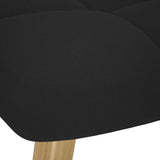 Chaise à bascule avec repose-pied Noir Tissu