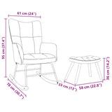 Chaise à bascule avec repose-pied Crème Tissu