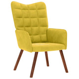 Chaise de relaxation jaune velours